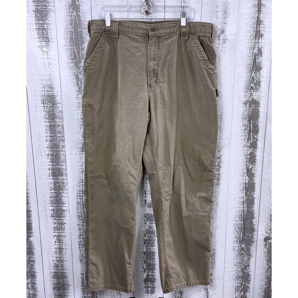 Carhartt B151 Dungaree Fit Work Pants 38x34 Brown Canvas Utility